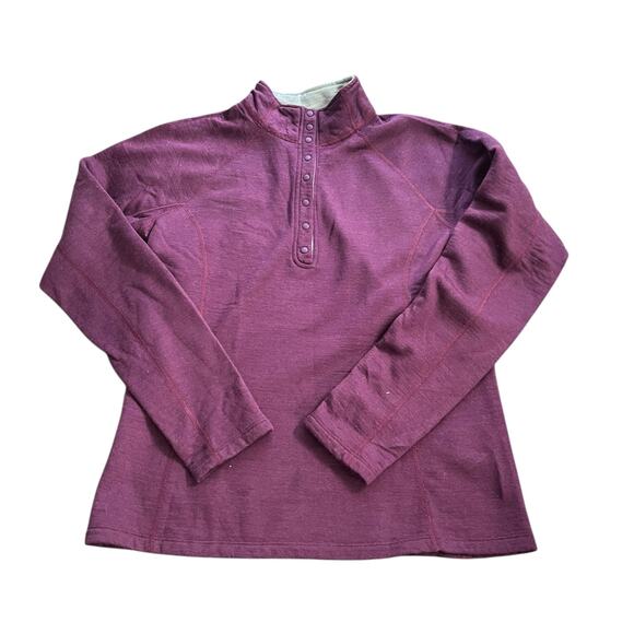 Ibex 100% Merino Wool Women's Snap Button Fleece Purple Size Small-Medium*(Read) - Picture 5 of 11